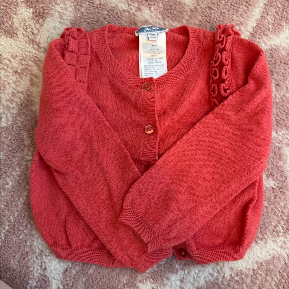 Jacadi Coral Buttoned Sweater